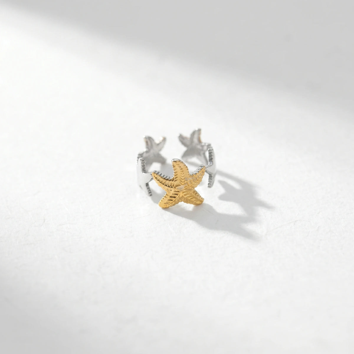 QIAOREN 13002-05 Gold Silver Plated Adjustable Open Stack Ring Set for Women Minimalist Geometric Statement Rings