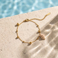 QIAOREN 13362 Stainless Steel Gold Beaded Chain Bracelet Waterproof Ball Bracelet Minimalist Jewelry for Women