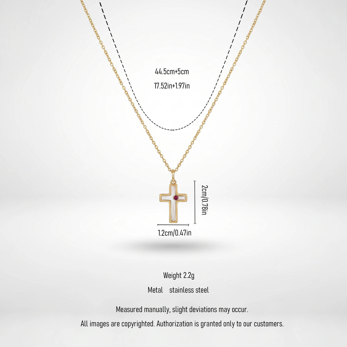 QIAOREN 13426 Stainless Steel Cross Pendant Necklace Gold Silver Minimalist Religious Faith Jewelry for Women