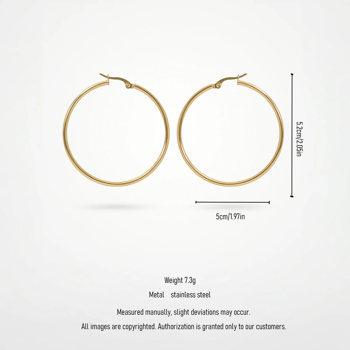 QIAOREN 12329 Classic Thin Round Hoop Earrings Gold Stainless Steel Sleek Slim Wire Circular Hoops Women Minimalist Jewelry US