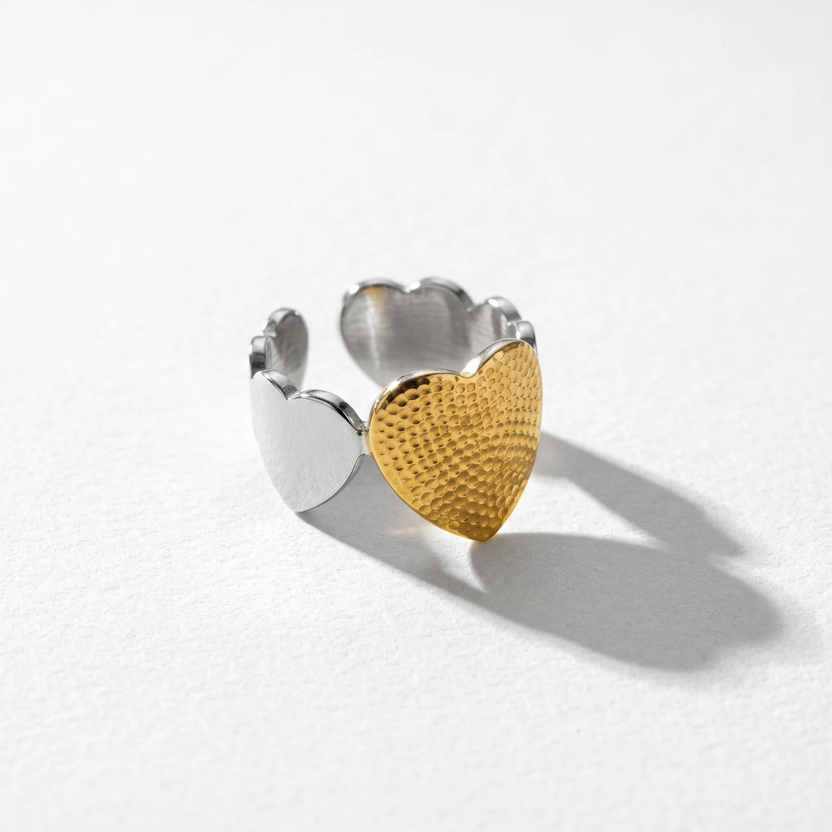 QIAOREN 13026-30 Gold Silver Plated Adjustable Open Stack Ring Set for Women Minimalist Geometric Statement Rings