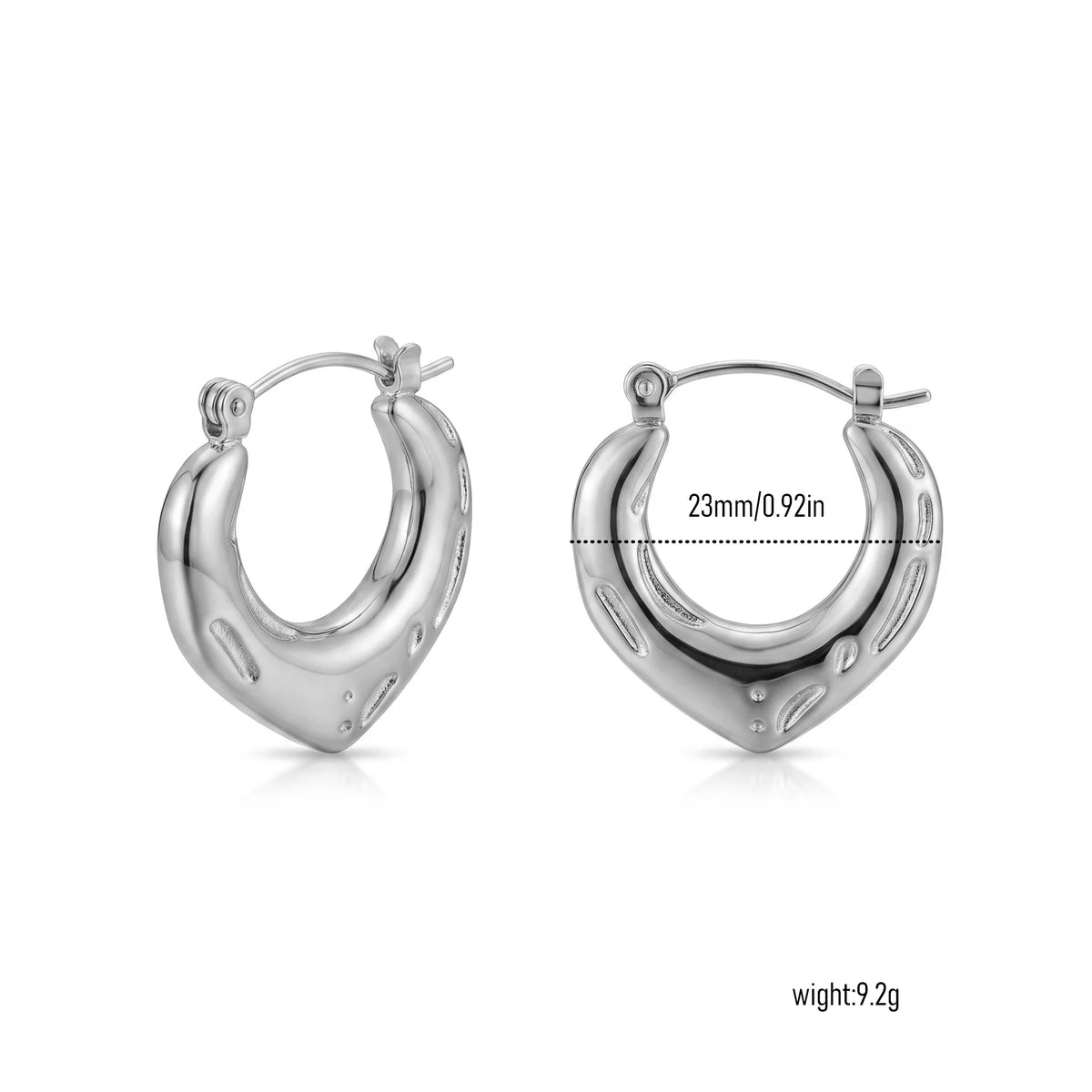 QIAOREN New  18K Gold Plated Stainless Steel Women Zircon  Hoop Earrings Set Fashion Jewelry Clip Stud Earrings