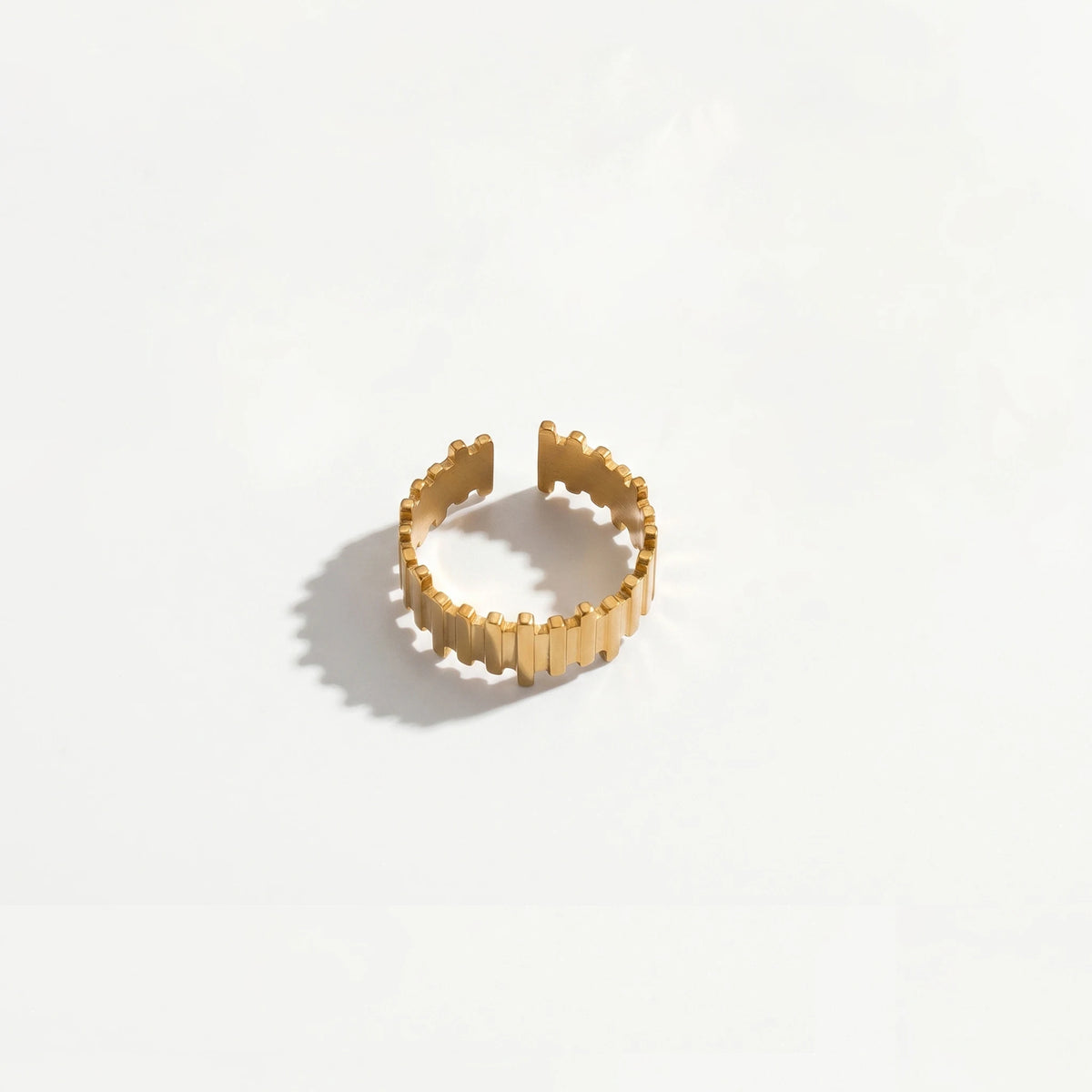 QIAOREN 10711 Stainless Steel Gold Adjustable Open Rings Multi Design Wave Fish Bone Braided Stack Finger Jewelry for Women