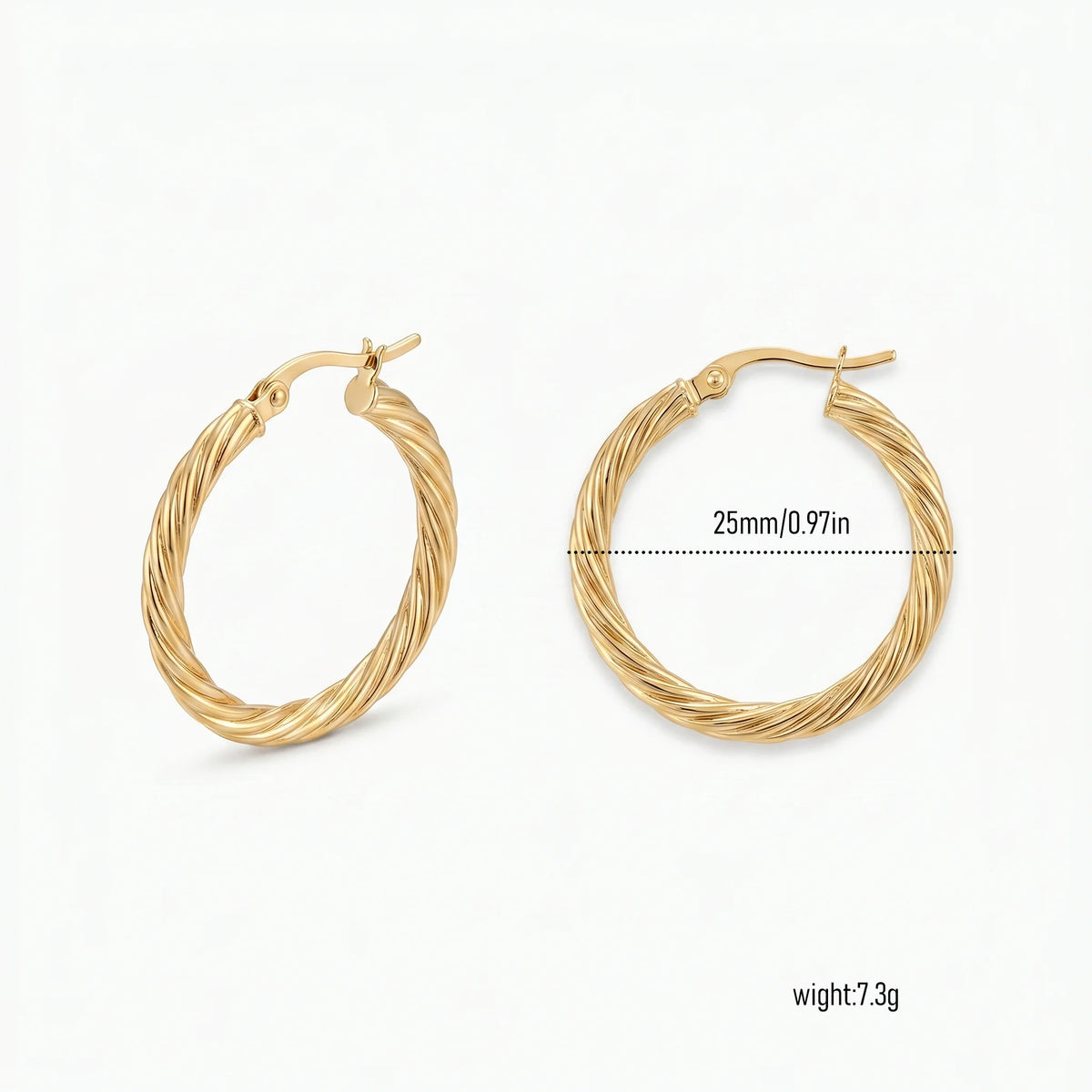 QIAOREN New  18K Gold Plated Stainless Steel Women Zircon  Hoop Earrings Set Fashion Jewelry Clip Stud Earrings