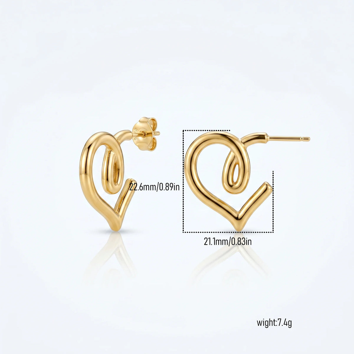 QIAOREN New  18K Gold Plated Stainless Steel Women Zircon  Hoop Earrings Set Fashion Jewelry Clip Stud Earrings