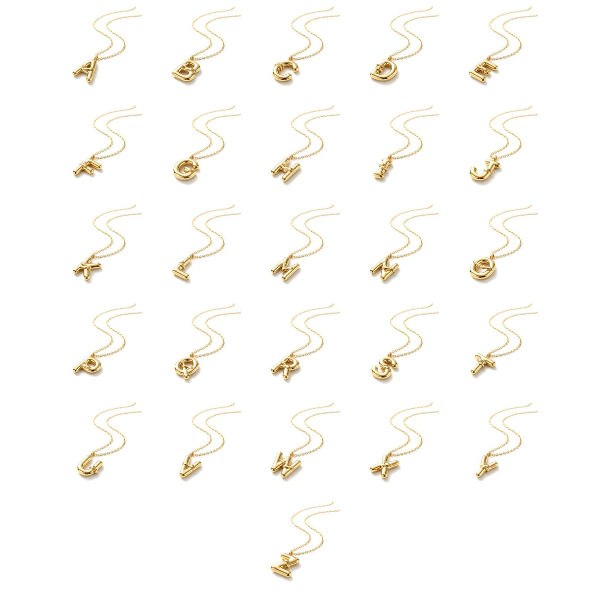 QIAOREN A-Z 26 Letter Initial Necklace Stainless Steel Gold Silver Alphabet Pendant Personalized Name Jewelry Gift for Women