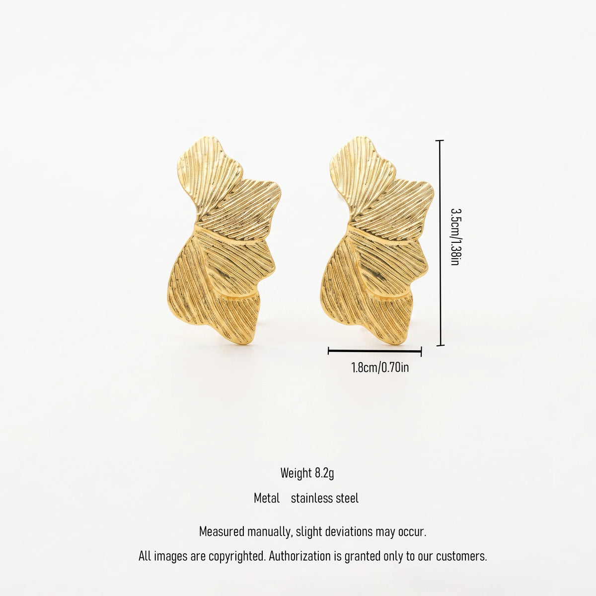 QIAOREN 13245 18K Gold PVD Plated Stainless Steel Plumeria Stud Earrings Polished Five Petal Flower Ear Studs
