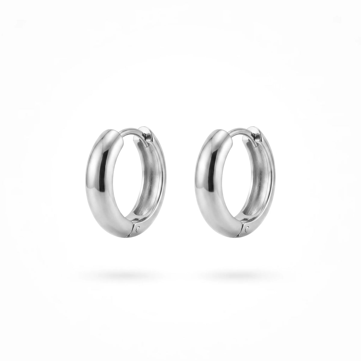 QIAOREN 12506  Elegant Quiet Luxury Mini Dome Hoops Gold Stainless Steel Small Bold Puffy Huggie Hoop Earrings EU
