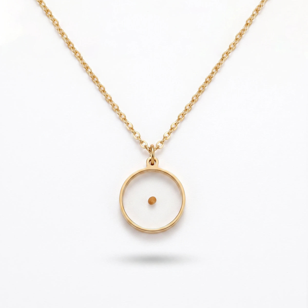 QIAOREN 13424 Stainless Steel Photo Projection Necklace Personalized Picture Pendant Jewelry for Women