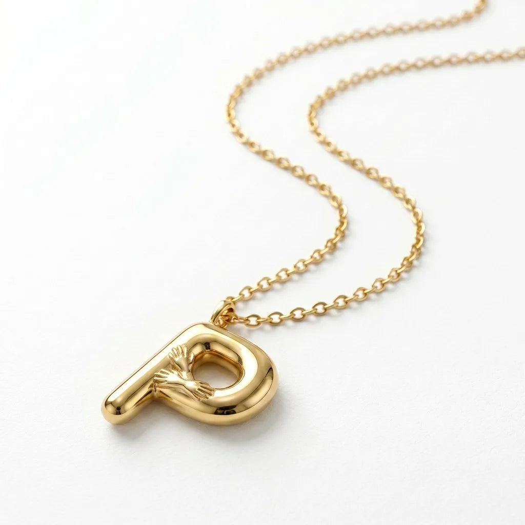 QIAOREN A-Z 26 Letter Initial Necklace Stainless Steel Gold Silver Alphabet Pendant Personalized Name Jewelry Gift for Women