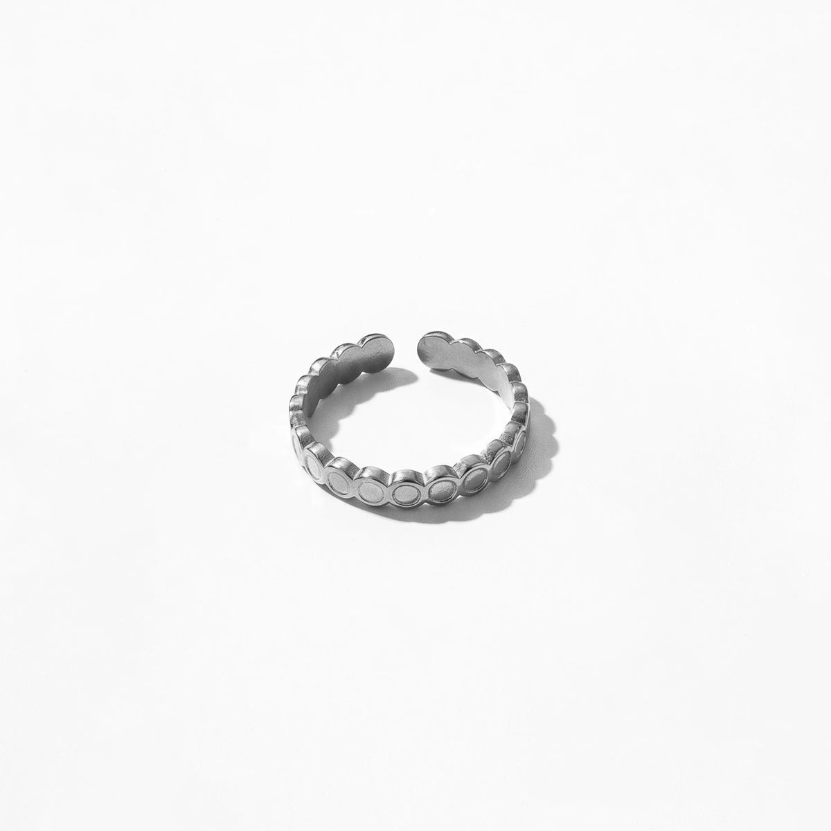 QIAOREN Stainless Steel 5Pcs Stackable Ring Set PVD Gold Plated Adjustable Open Jewelry for Women