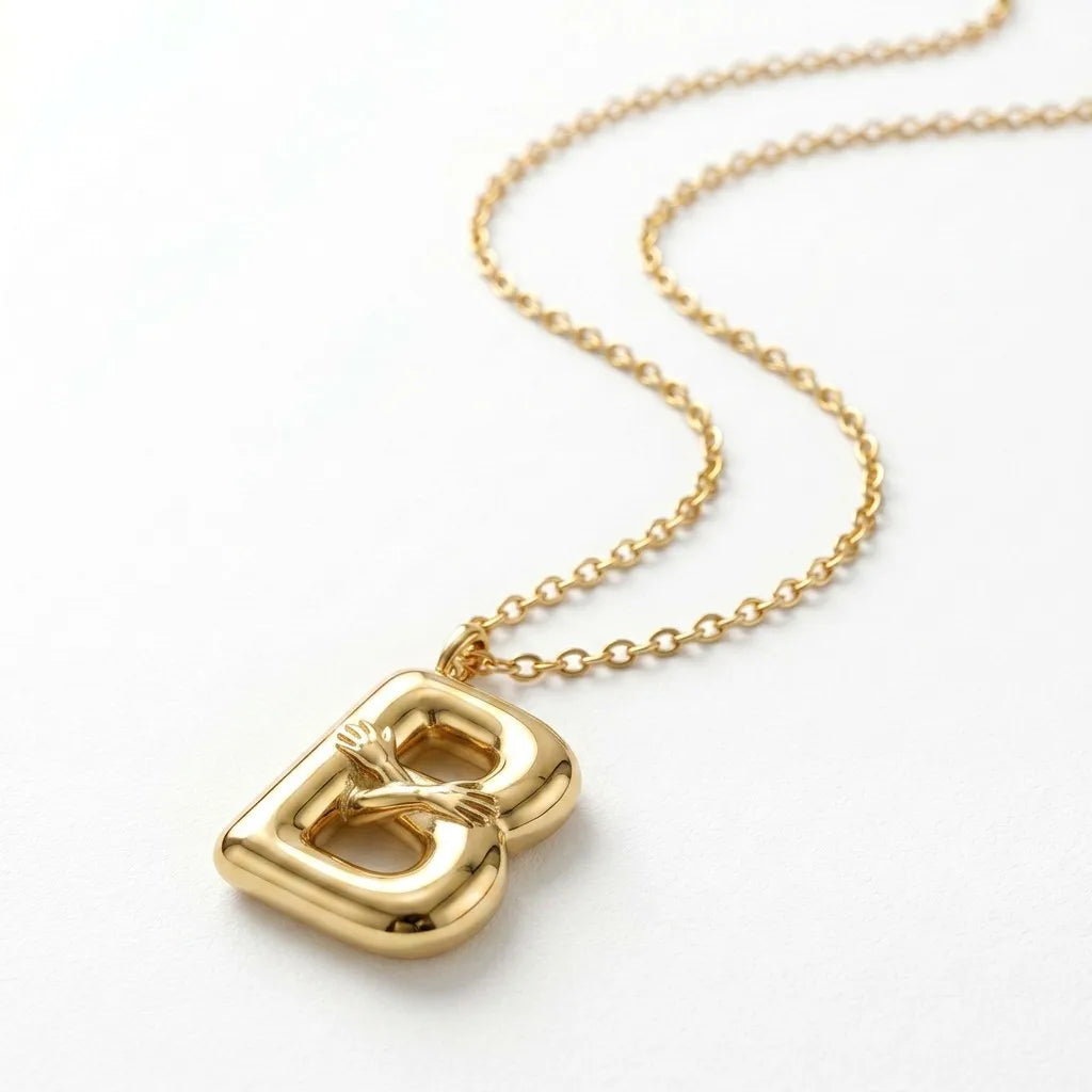 QIAOREN A-Z 26 Letter Initial Necklace Stainless Steel Gold Silver Alphabet Pendant Personalized Name Jewelry Gift for Women