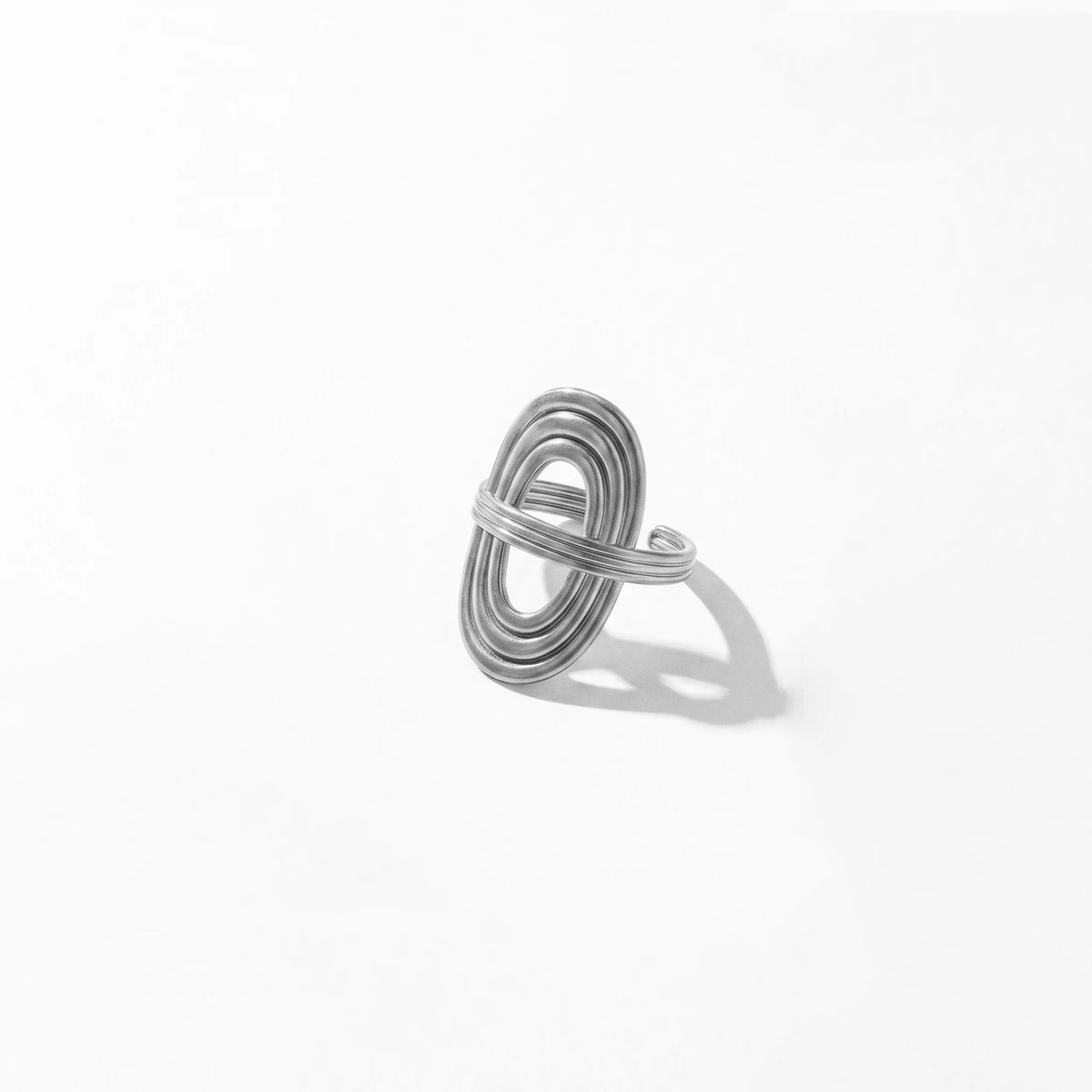 QIAOREN 10707 You & Me Engraved Gold Ring Set - 5Pcs Hypoallergenic Stainless Steel Open Rings