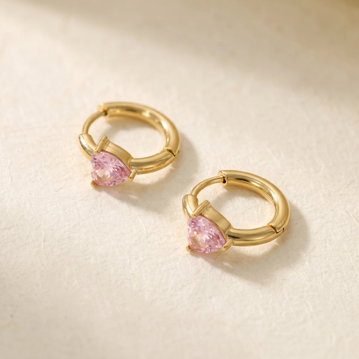 QIAOREN 12186-89 Ins Minimalist Teardrop Cut Colorful Hoops 18K Gold Plated Stainless Steel Earring Party Trendy Women