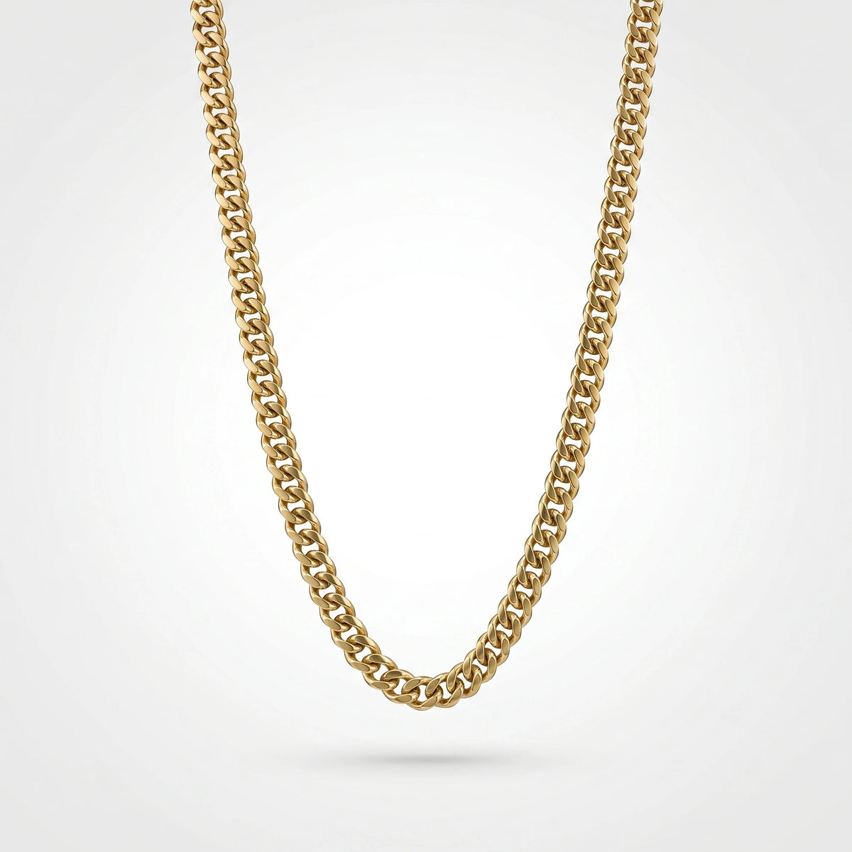 QIAOREN 11291 Minimalist Basic Medium Curb Chain Necklace  Stainless Steel Stackable Daily Wear Jewelry