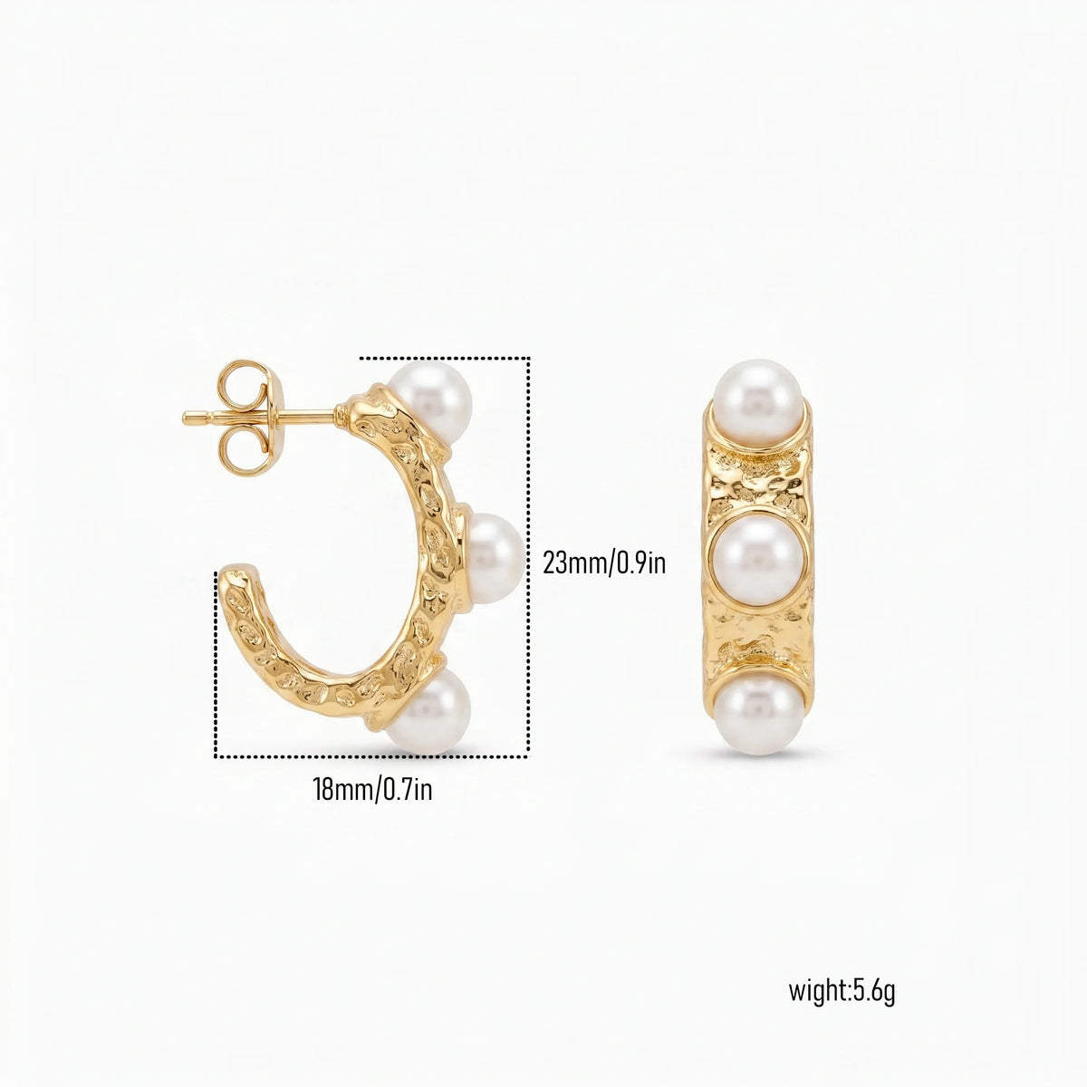 QIAOREN New  18K Gold Plated Stainless Steel Women Zircon  Hoop Earrings Set Fashion Jewelry Clip Stud Earrings