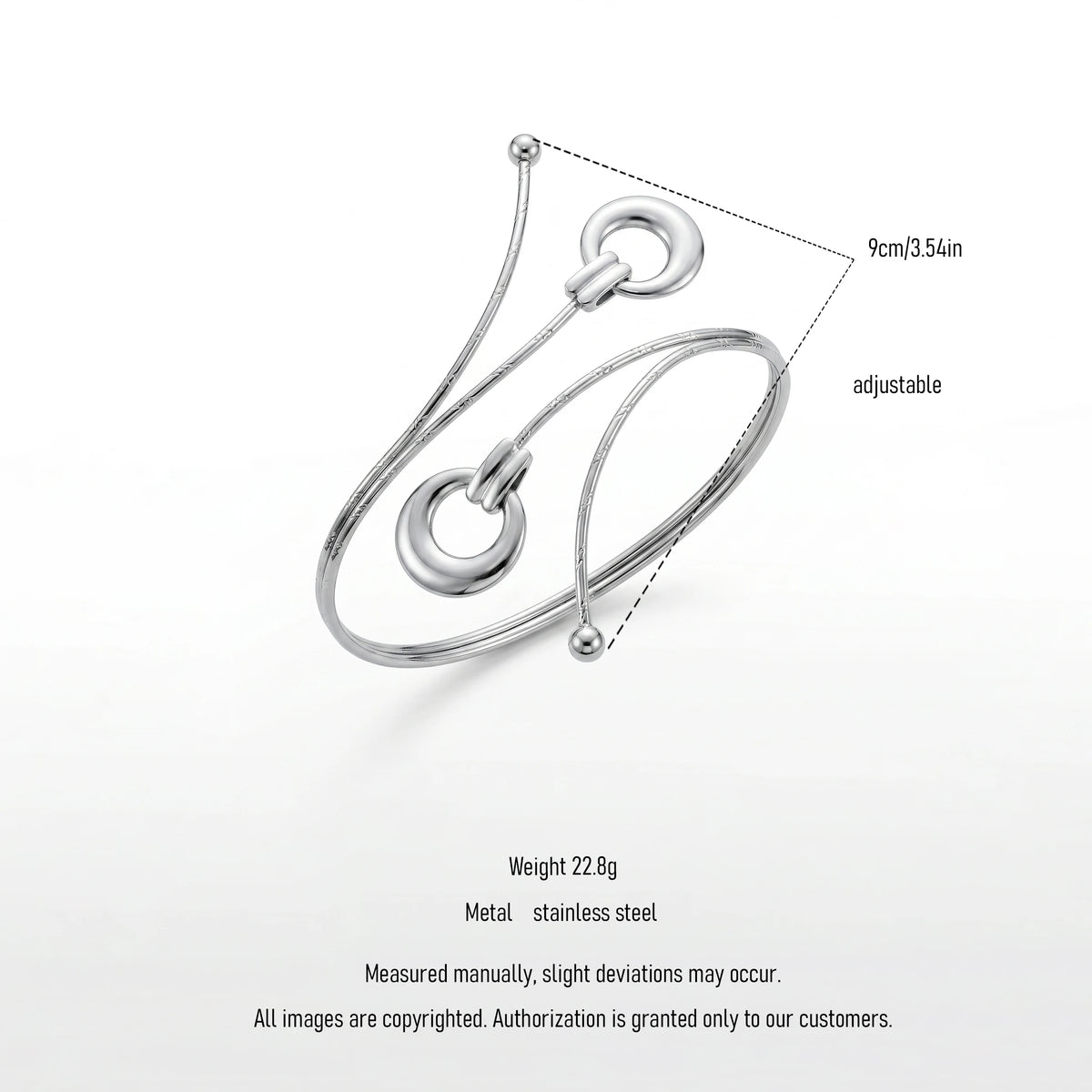 QIAOREN 12826 Premium Artistic Multi Wrap Armlet Unique Silver Geometric Bangle Adjustable Upper Arm Bracelet Wholesale Supplier