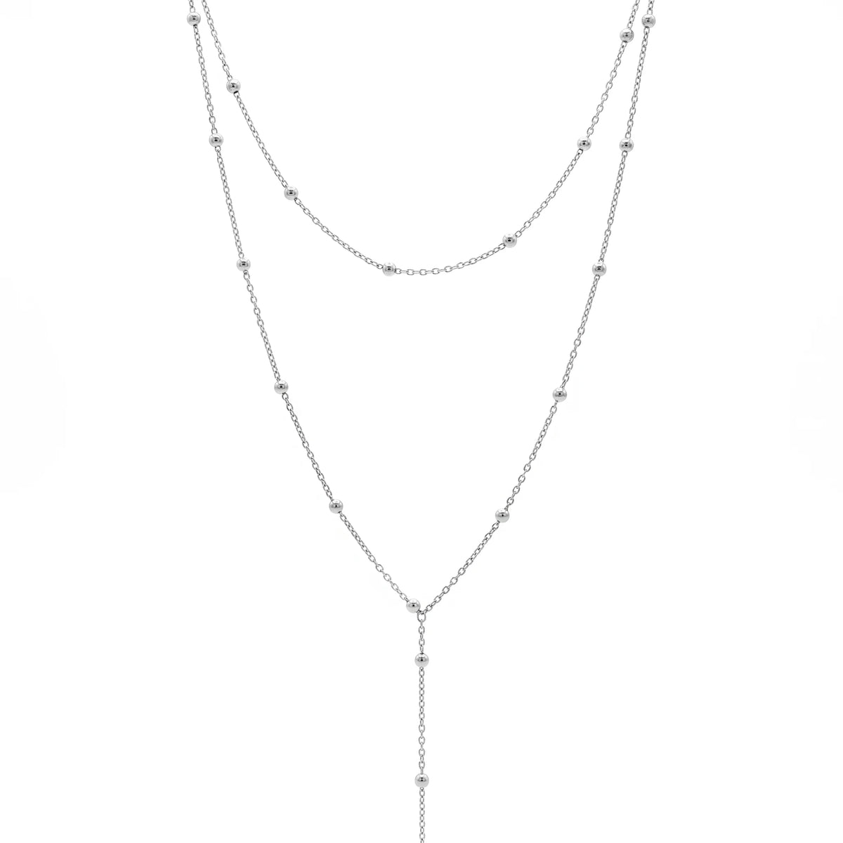QIAOREN 10546 Trendy Geometric Link Chain Necklace 18K Gold Plated Stainless Steel Waterproof Tarnish Free Women's Jewelry