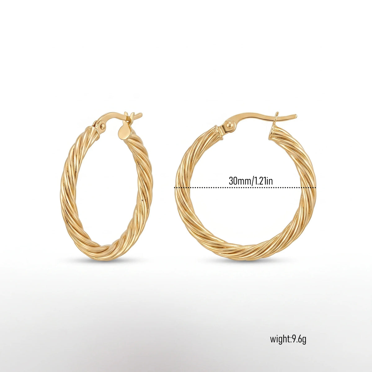 QIAOREN New  18K Gold Plated Stainless Steel Women Zircon  Hoop Earrings Set Fashion Jewelry Clip Stud Earrings