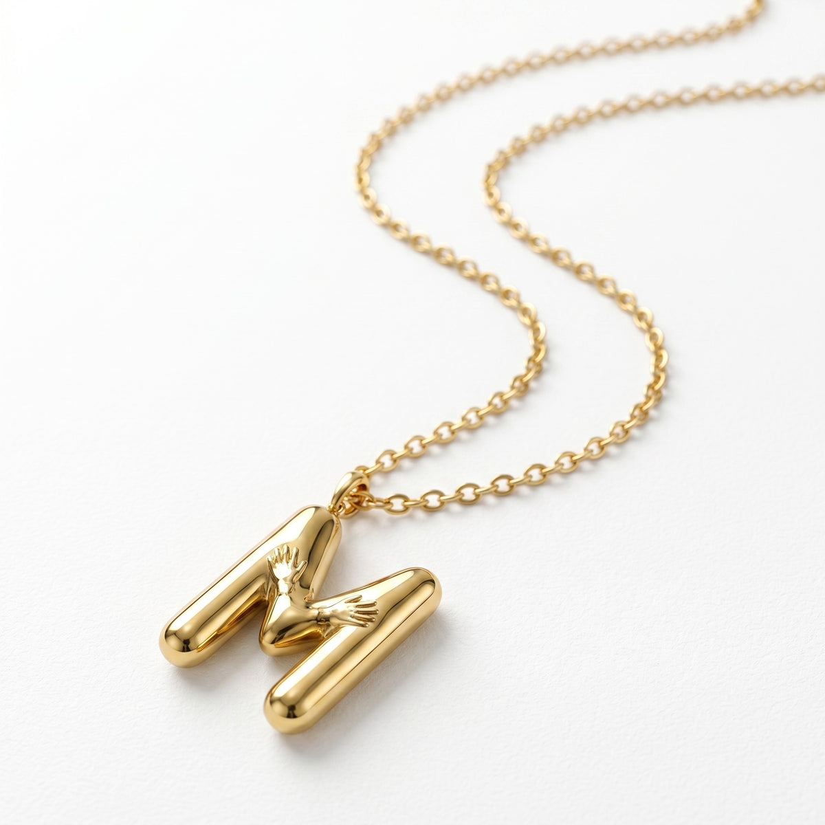 QIAOREN A-Z 26 Letter Initial Necklace Stainless Steel Gold Silver Alphabet Pendant Personalized Name Jewelry Gift for Women