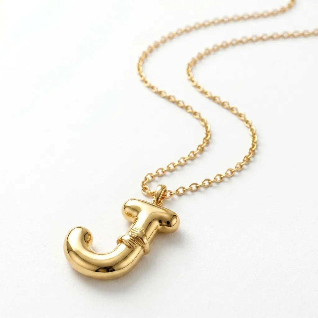 QIAOREN A-Z 26 Letter Initial Necklace Stainless Steel Gold Silver Alphabet Pendant Personalized Name Jewelry Gift for Women