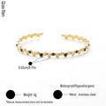 QIAOREN 14121-22 Stainless Steel Beaded Open Cuff Bracelet Gold Waterproof Minimalist Jewelry OEM ODM