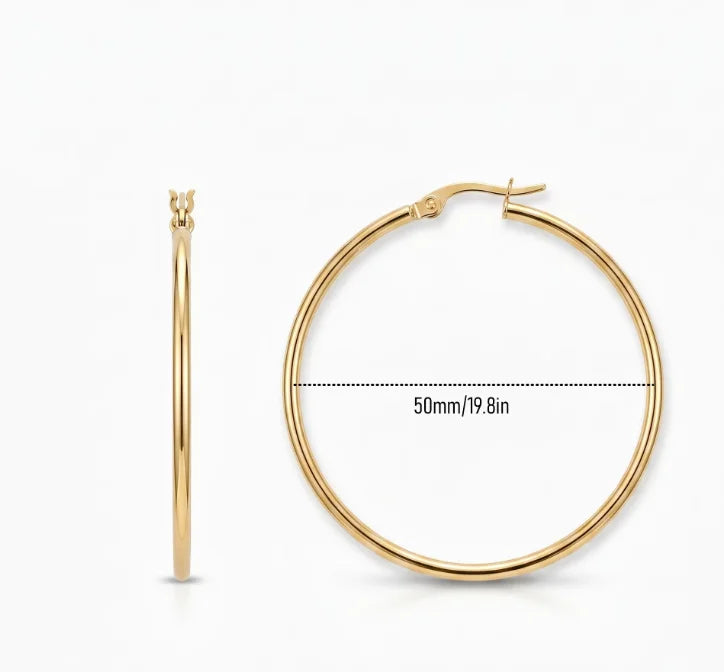 QIAOREN New  18K Gold Plated Stainless Steel Women Zircon  Hoop Earrings Set Fashion Jewelry Clip Stud Earrings
