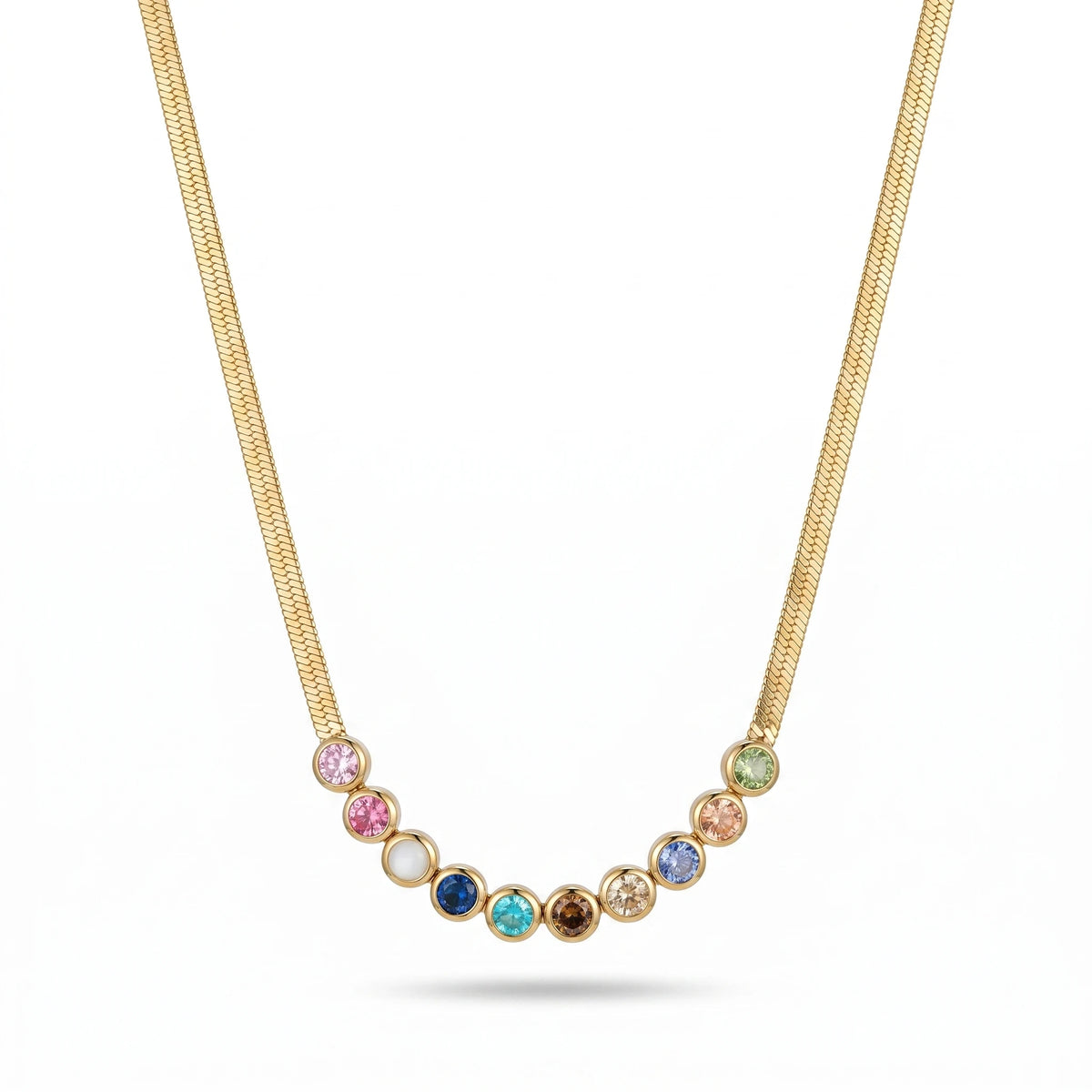 QIAOREN 13520 Wholesale Waterproof Stainless Steel Jewelry Minimalist Gold Plated Necklace for Custom Fashion