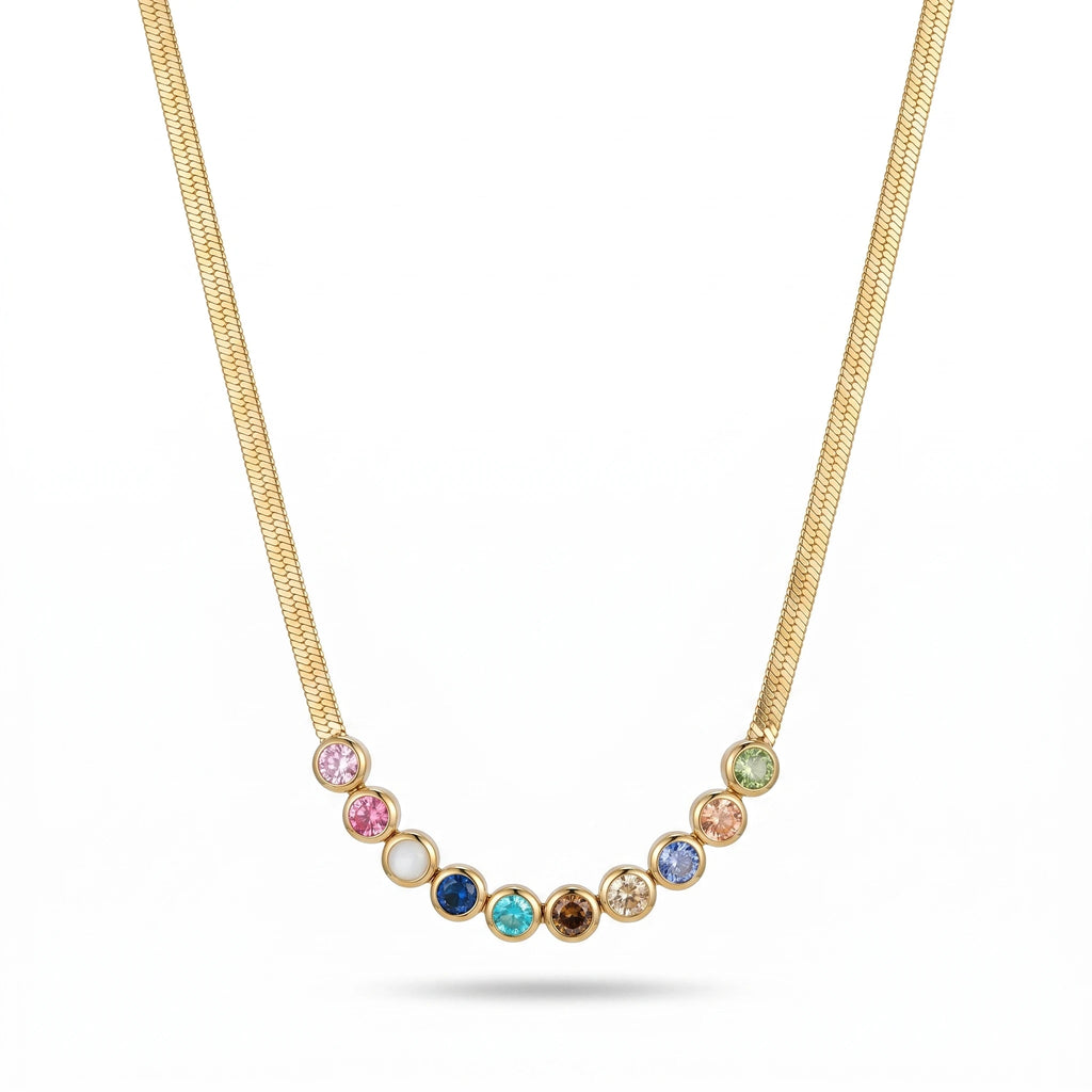 QIAOREN 13521 Wholesale Waterproof Stainless Steel Jewelry Minimalist Gold Plated Necklace for Custom Fashion