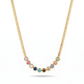 QIAOREN 13521 Wholesale Waterproof Stainless Steel Jewelry Minimalist Gold Plated Necklace for Custom Fashion