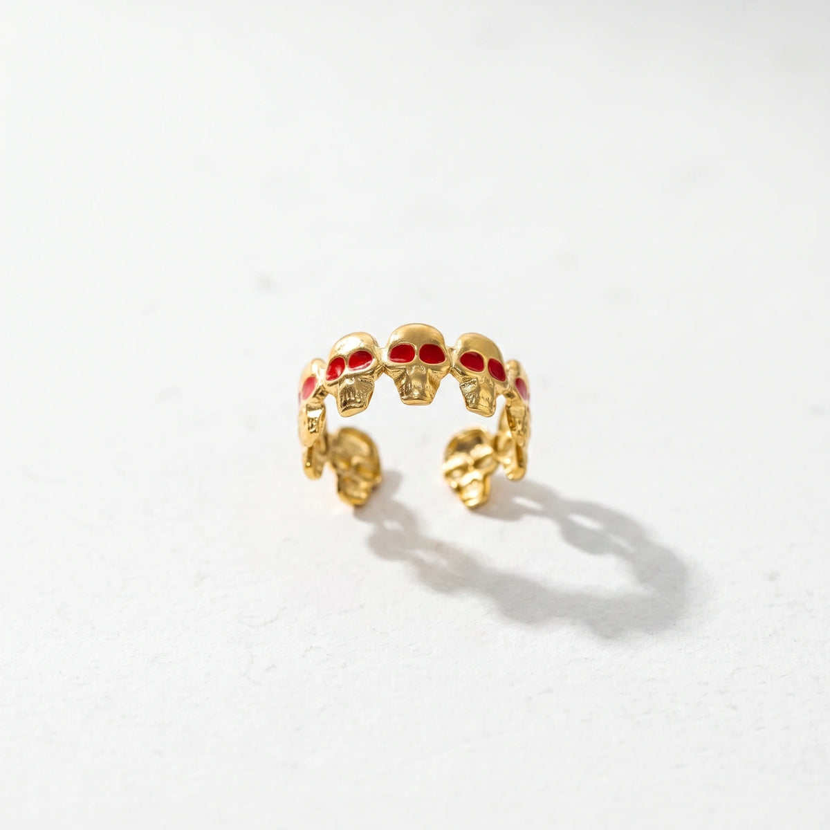 QIAOREN 13176-80 5Pcs Gold Stainless Steel Turquoise Open Ring Set Irregular Hammered Crown Adjustable Boho Stackable Rings