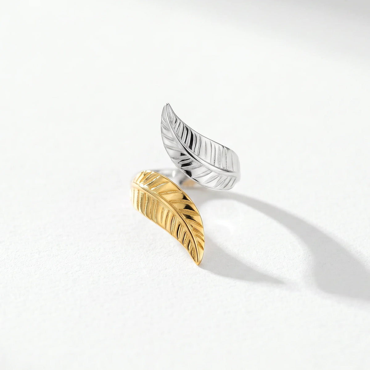 QIAOREN 12964-67 Gold Plated Stainless Steel Two Tone Snake Star Adjustable Rings Set Tarnish Free Waterproof Jewelry