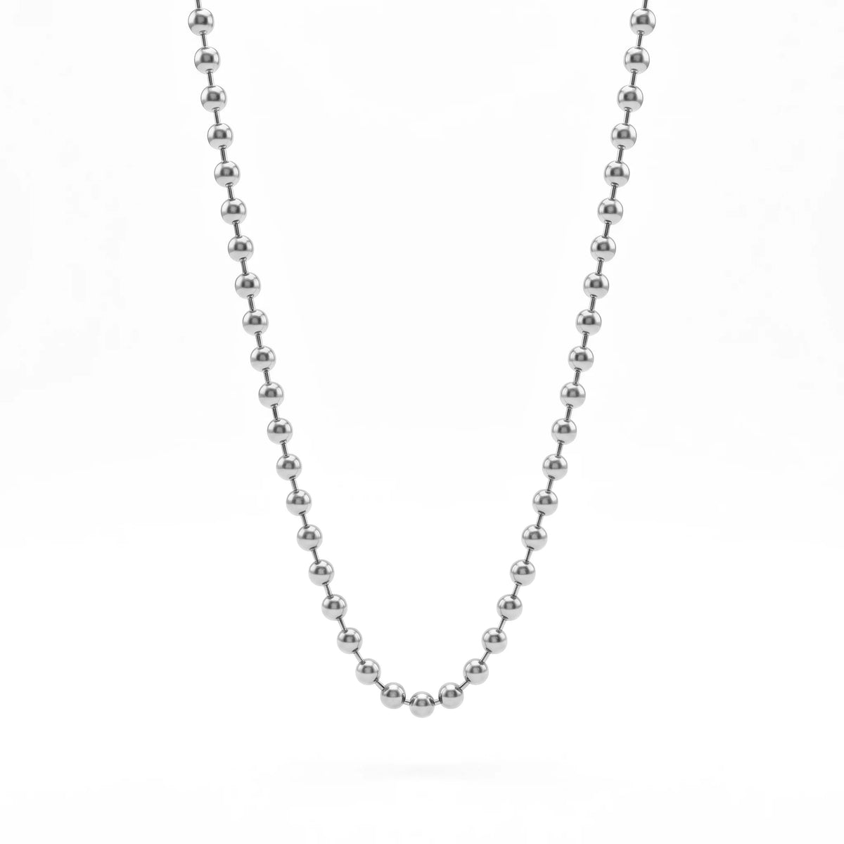 QIAOREN 11845 Minimalist Chunky Gold Bead Chain Choker 18K Gold Stainless Steel Sleek Polished Everyday Wear Layering Jewelry