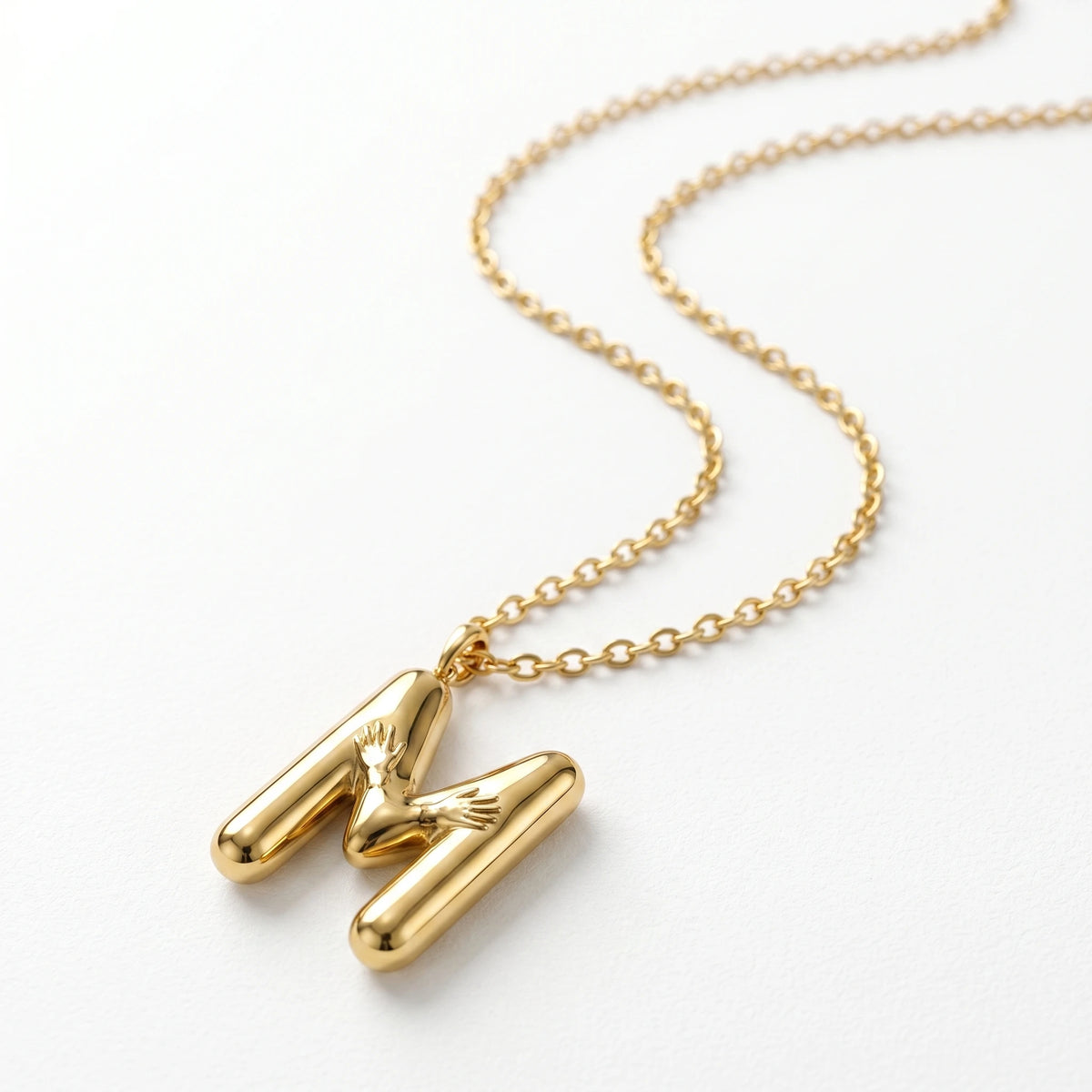 QIAOREN A-Z 26 Letter Initial Necklace Stainless Steel Gold Silver Alphabet Pendant Personalized Name Jewelry Gift for Women