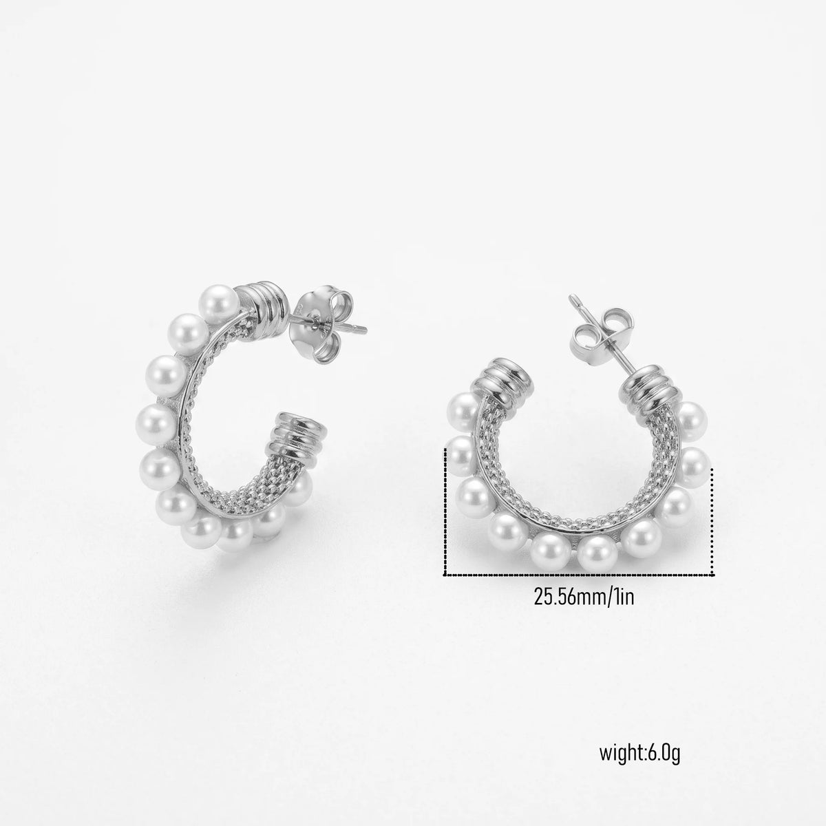 QIAOREN New  18K Gold Plated Stainless Steel Women Zircon  Hoop Earrings Set Fashion Jewelry Clip Stud Earrings
