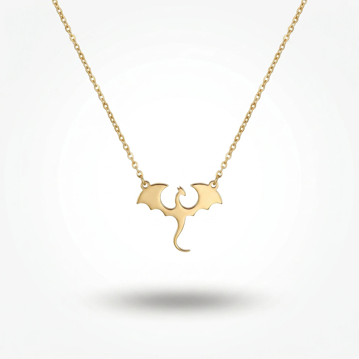 QIAOREN 11259 Gothic Mini Dragon Necklace 18K Gold Plated Stainless Steel Tarnish Free Waterproof Jewelry for Women