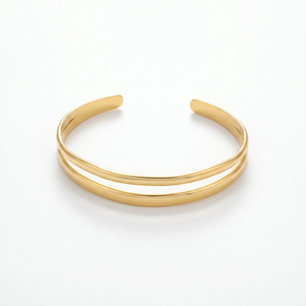 QIAOREN SKU9352 Gold Plated Adjustable Opening Butterfly Cuff Bracelet Fashion Body Jewelry for Women Gift
