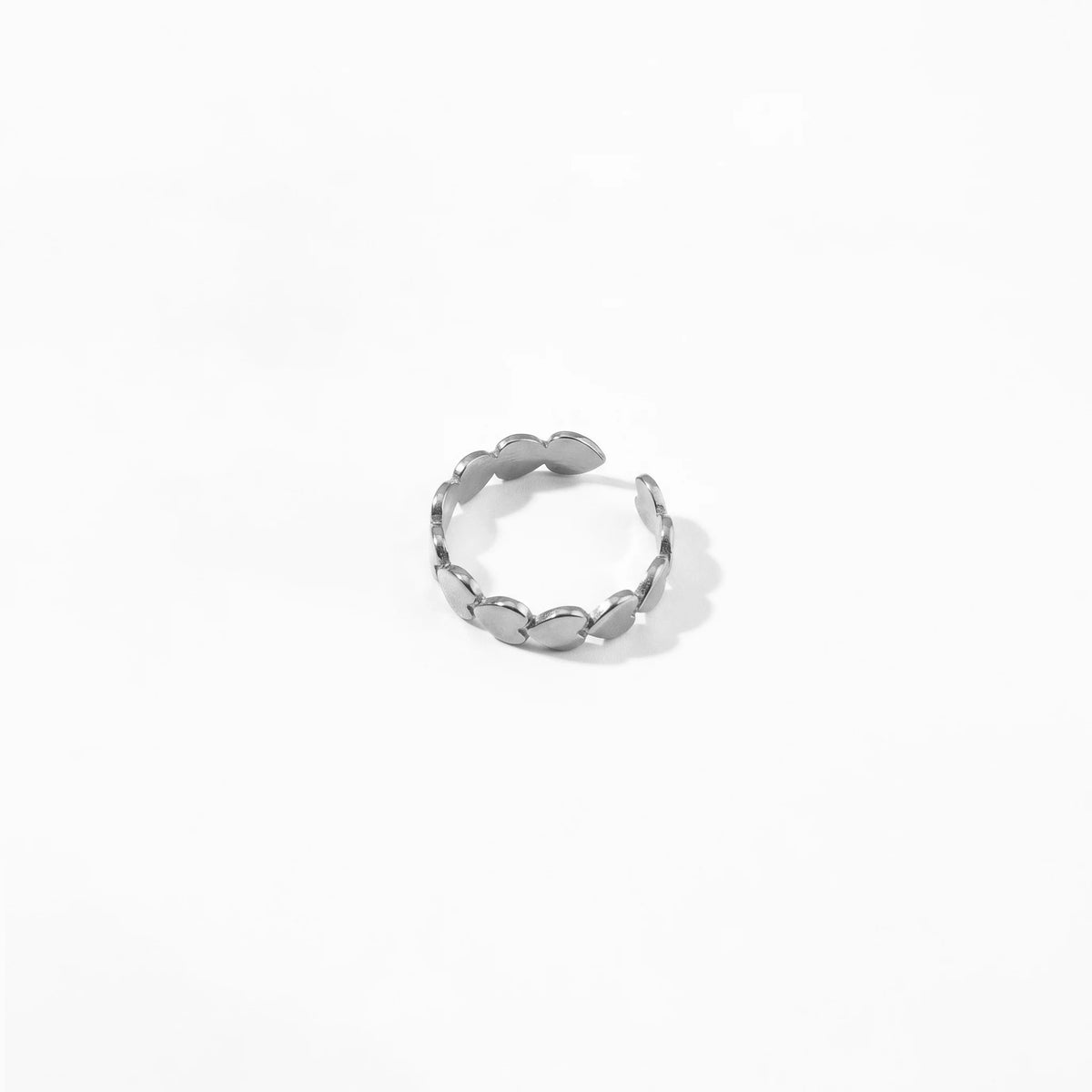 QIAOREN 10708 TRUST GOD Engraved Gold Ring Set - 5Pcs Hypoallergenic Stainless Steel Open Rings