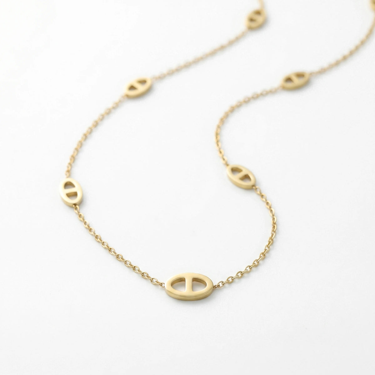 QIAOREN 13173 Stainless Steel Layered Cross Necklace Gold Plated Christian Faith Pendant Necklace Minimalist Jewelry for Women