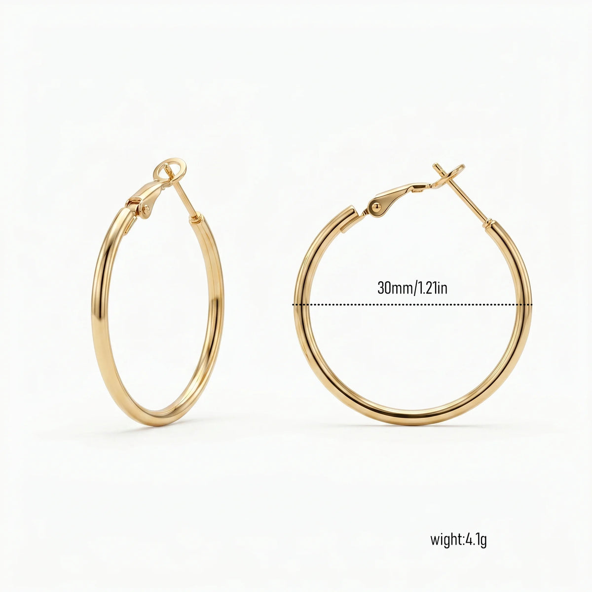 QIAOREN New  18K Gold Plated Stainless Steel Women Zircon  Hoop Earrings Set Fashion Jewelry Clip Stud Earrings