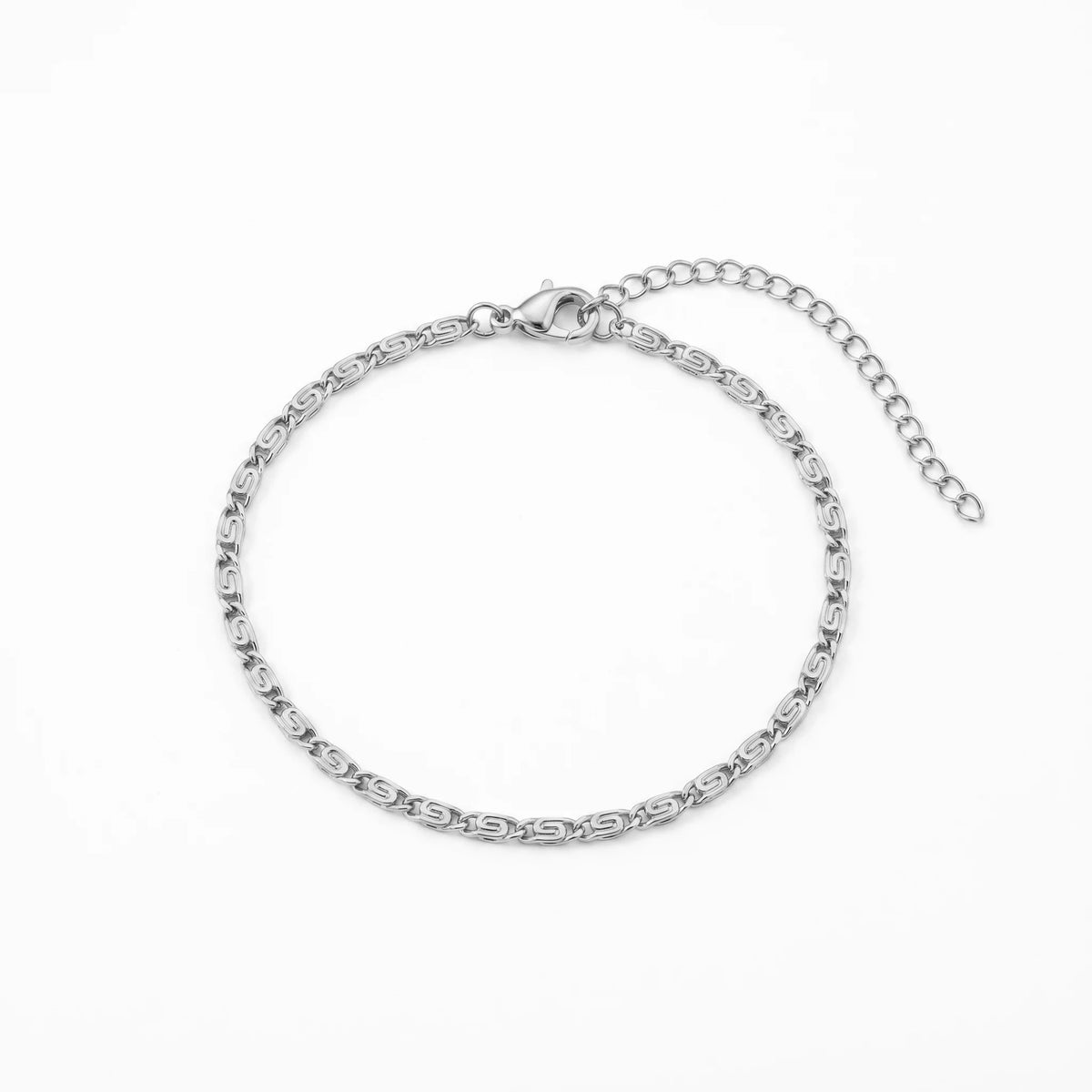 QIAOREN 10617 Gold Silver Geometric Chain Bracelet Stainless Steel 18K Plated Tarnish Free Trendy Buddhism Fashion