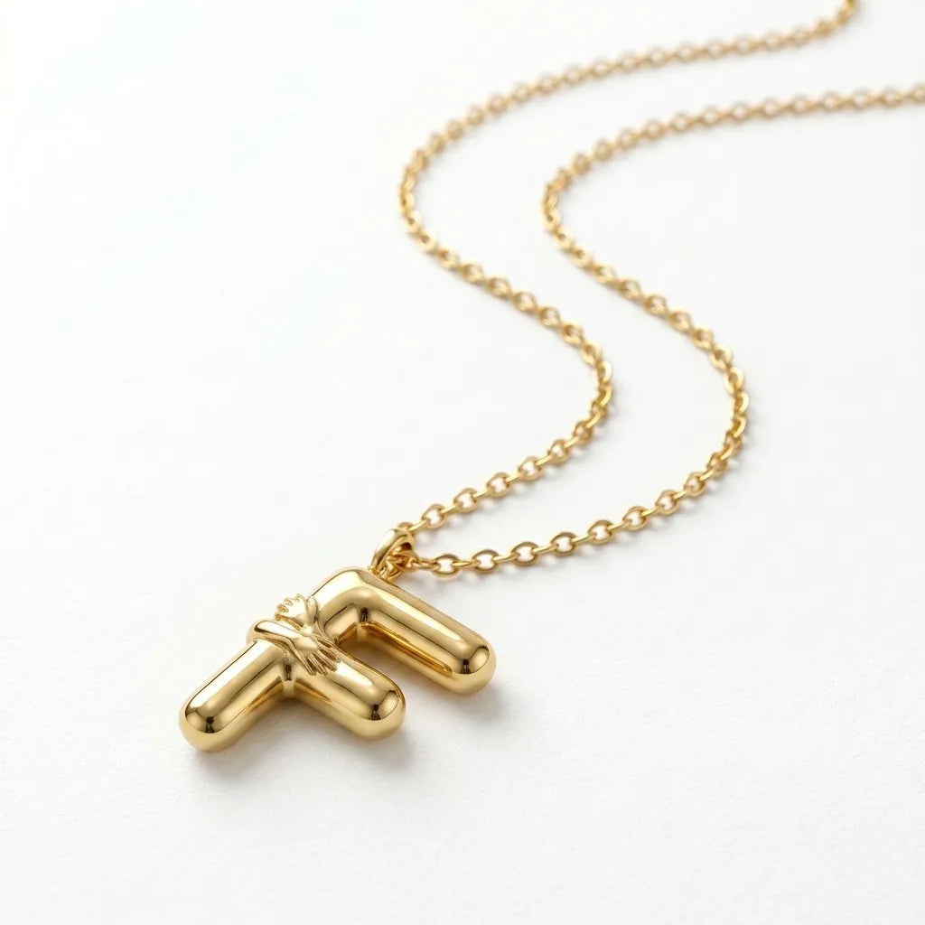 QIAOREN A-Z 26 Letter Initial Necklace Stainless Steel Gold Silver Alphabet Pendant Personalized Name Jewelry Gift for Women