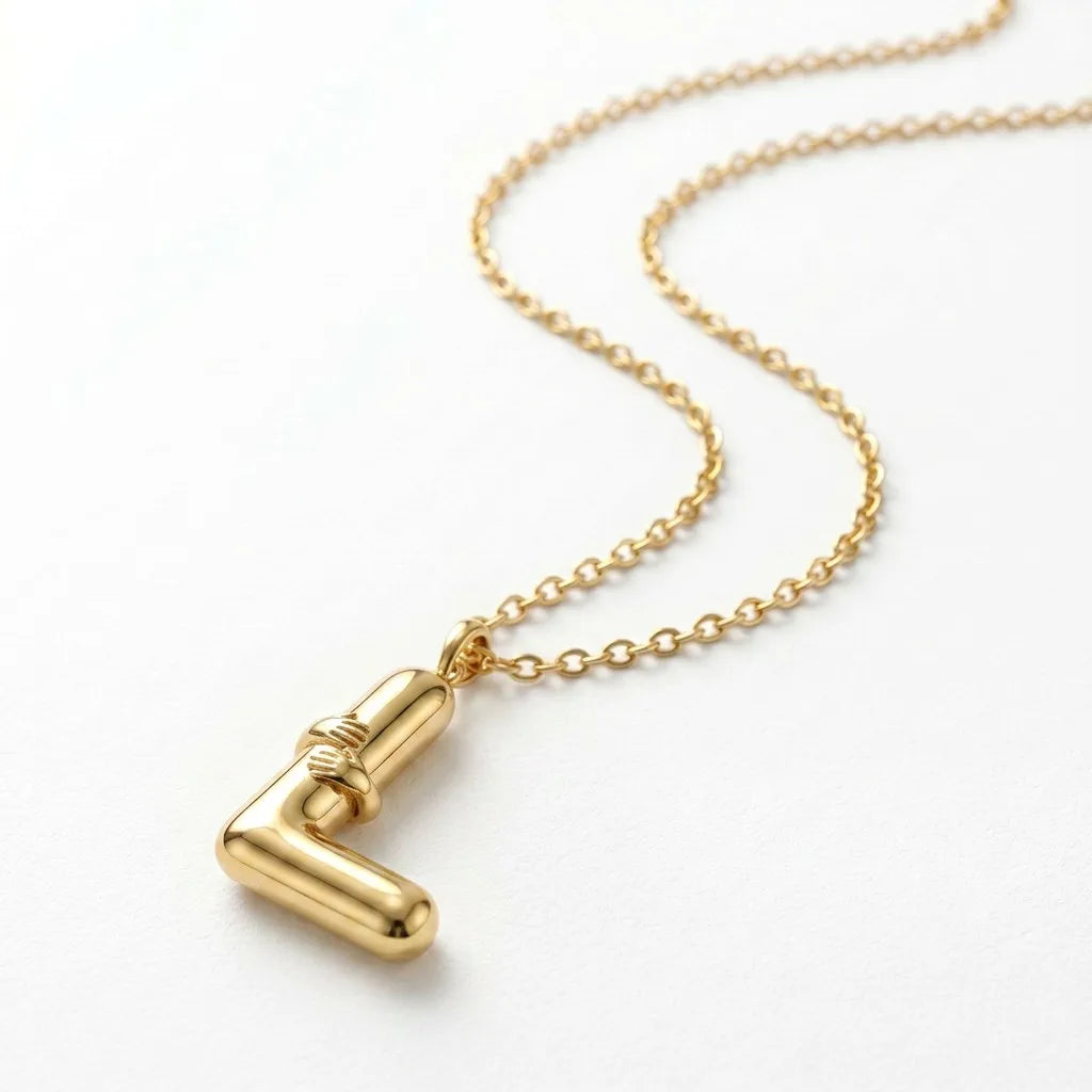 QIAOREN A-Z 26 Letter Initial Necklace Stainless Steel Gold Silver Alphabet Pendant Personalized Name Jewelry Gift for Women
