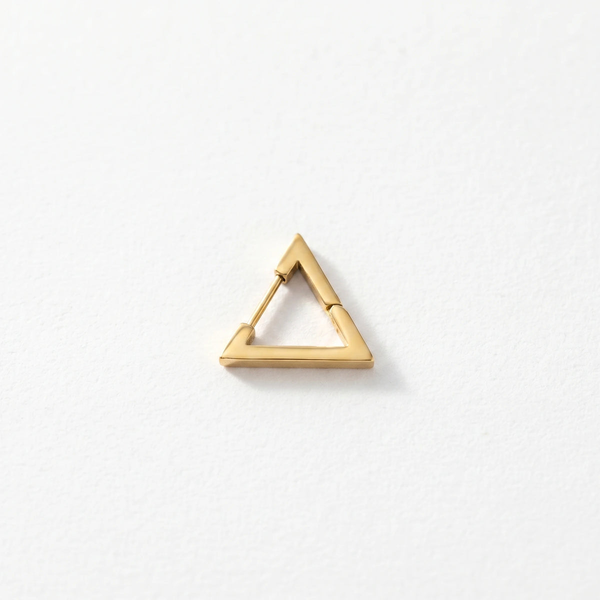 QIAOREN 12573 Dainty Geometric Triangle Huggie Earrings 316L Stainless Steel Gold Plated No Fade Earring Trendy Gift
