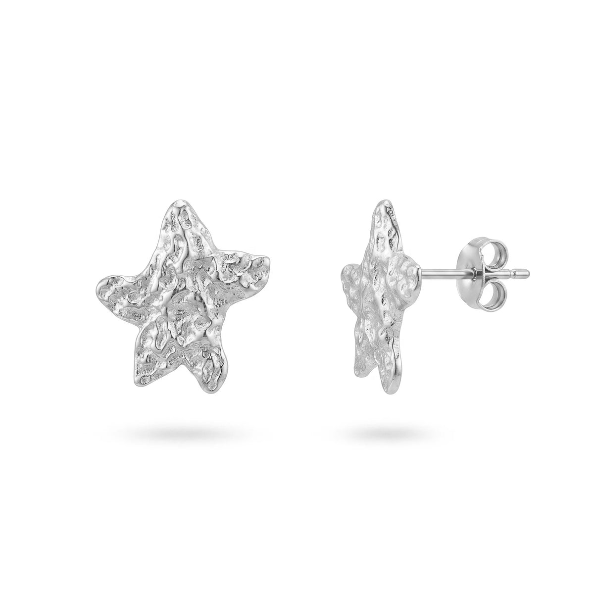 QIAOREN 14029 Polished Gold Irregular Wavy Hollow Circle Stud Earrings, Crinkled Abstract Donut Shape Ear Stud Jewelry Gift