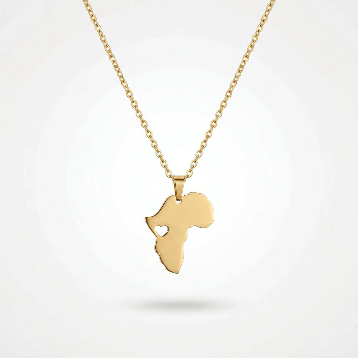QIAOREN 11971 USA Popular Non Tarnish Stainless Steel Ethnic Africa Continent Pendant Necklace Trendy Ladies Daily Wear Jewelry