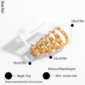 QIAOREN 14595 Gold Stainless Steel Hoop Earrings Multi Line Huggie Earrings Waterproof Hypoallergenic Fashion Jewelry for Women