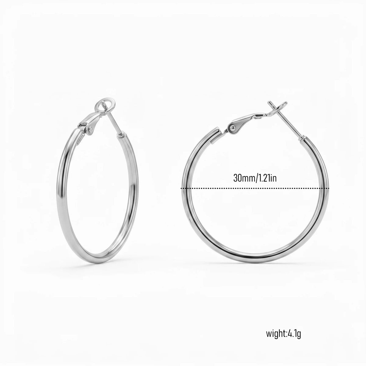 QIAOREN New  18K Gold Plated Stainless Steel Women Zircon  Hoop Earrings Set Fashion Jewelry Clip Stud Earrings