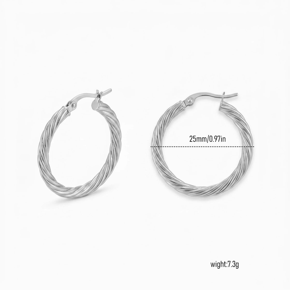 QIAOREN New  18K Gold Plated Stainless Steel Women Zircon  Hoop Earrings Set Fashion Jewelry Clip Stud Earrings