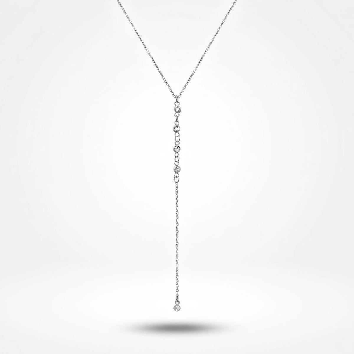 QIAOREN 10796 Minimalist Trendy Lariat Y Necklace Stainless Steel Gold Plated Non-Tarnish Layerable Unisex Daily Wear Jewelry